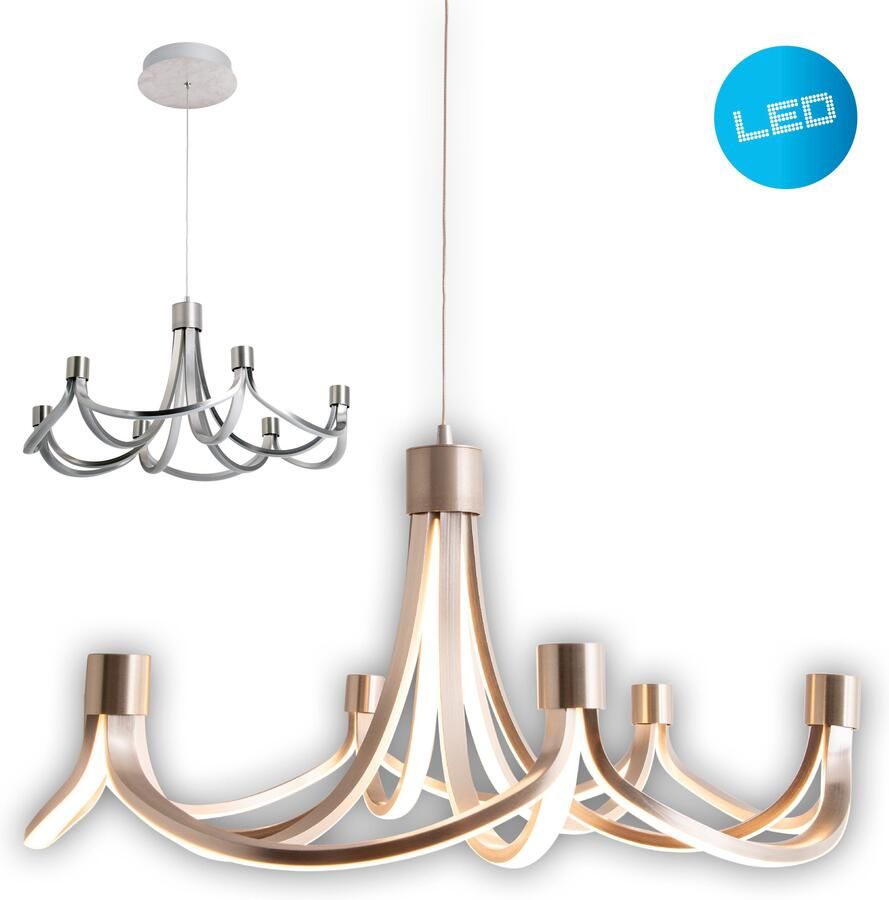 Näve Led-hanglamp Festos Kroonluchter trapsgewijs dimbaar gesatineerd metaal H: 150cm (1 stuk) - Foto 14