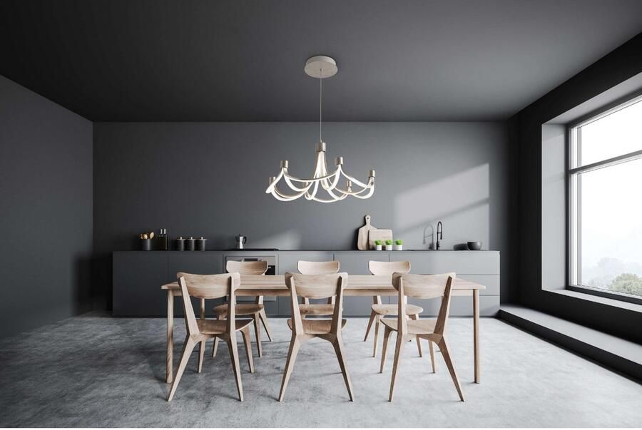 Näve Led-hanglamp Festos Kroonluchter trapsgewijs dimbaar gesatineerd metaal H: 150cm (1 stuk) - Foto 12