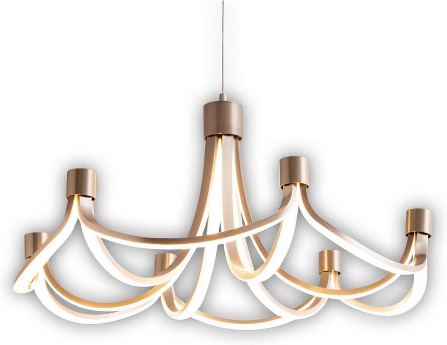 Näve Led-hanglamp Festos Kroonluchter trapsgewijs dimbaar gesatineerd metaal H: 150cm (1 stuk) - Foto 9