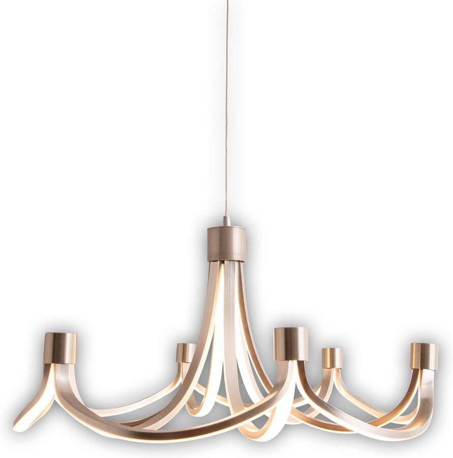 Näve Led-hanglamp Festos Kroonluchter trapsgewijs dimbaar gesatineerd metaal H: 150cm (1 stuk) - Foto 5