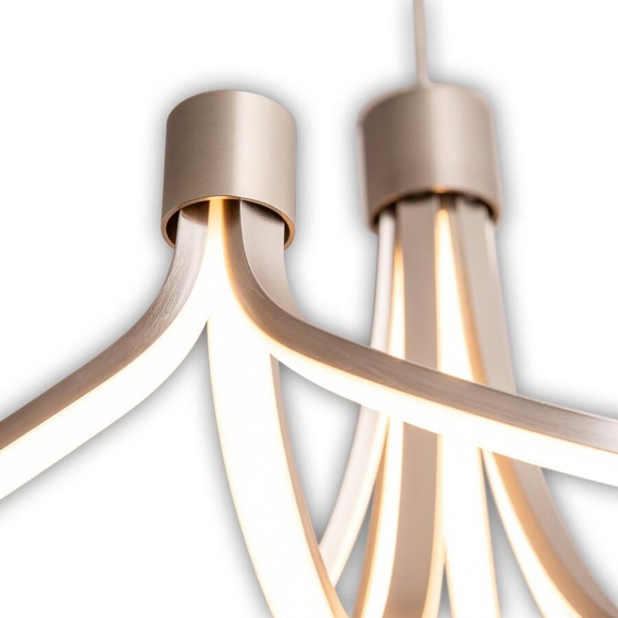 Näve Led-hanglamp Festos Kroonluchter trapsgewijs dimbaar gesatineerd metaal H: 150cm (1 stuk) - Foto 3