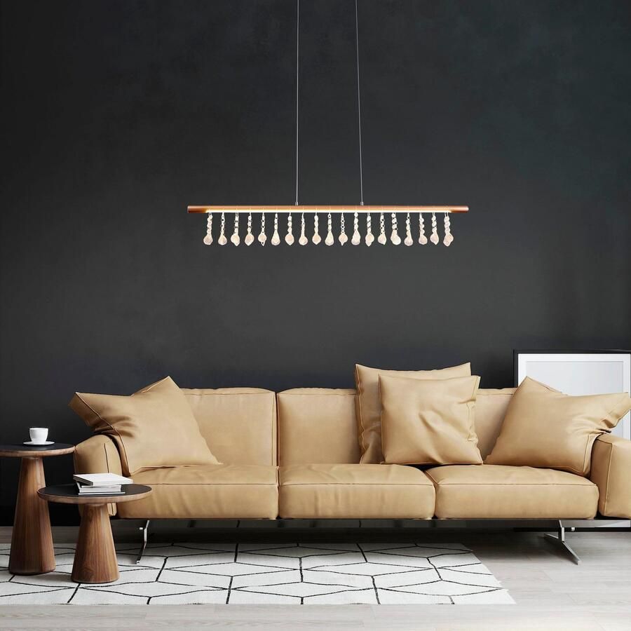 Näve Led-hanglamp Nobilis Hanglamp dimbaar warmwit L: 100 cm goudkleur (1 stuk) - Foto 3