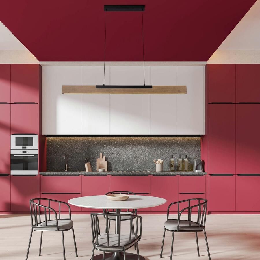 Näve Led-hanglamp Wilma met hout dimbaar via wandschakelaar geheugenfunctie hoogte verstelbaar (1 stuk)