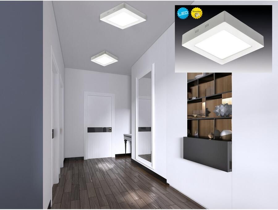 Näve Led-paneel Dimplex Opbouwpaneel vierkant wit dimbaar faseaan- en afsnijding 17 2x17 2cm (1 stuk)
