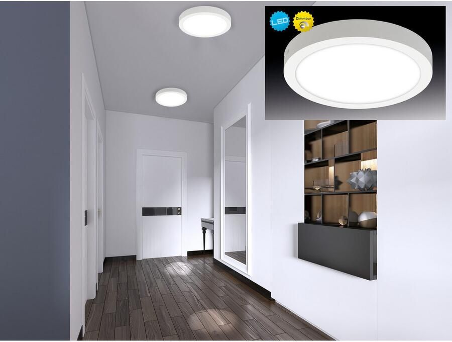 Näve Led-paneel Dimplex Opbouwpaneel wit rond dimbaar faseaan- en afsnijding D: 30cm (1 stuk) - Foto 3