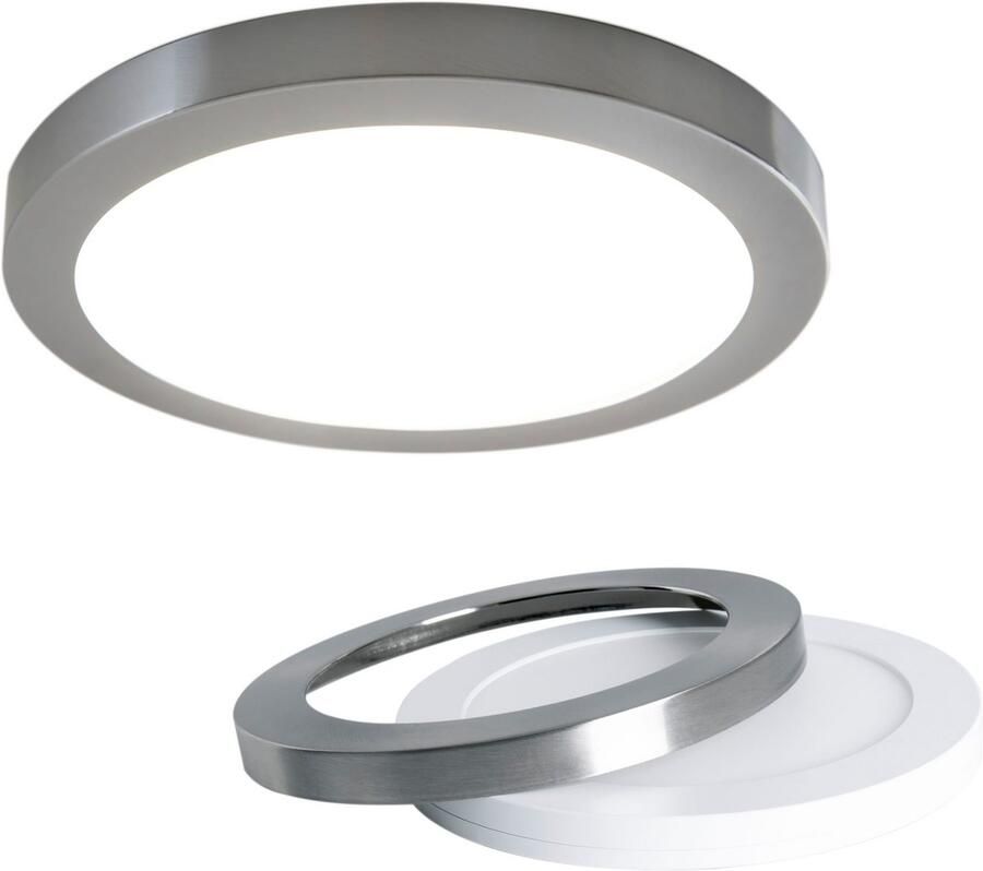 Näve Led-plafondlamp Bonus 3 lichtkleuren 2-in-1-uitstraling ring chroom magnetisch afneembaar (1 stuk) - Foto 8