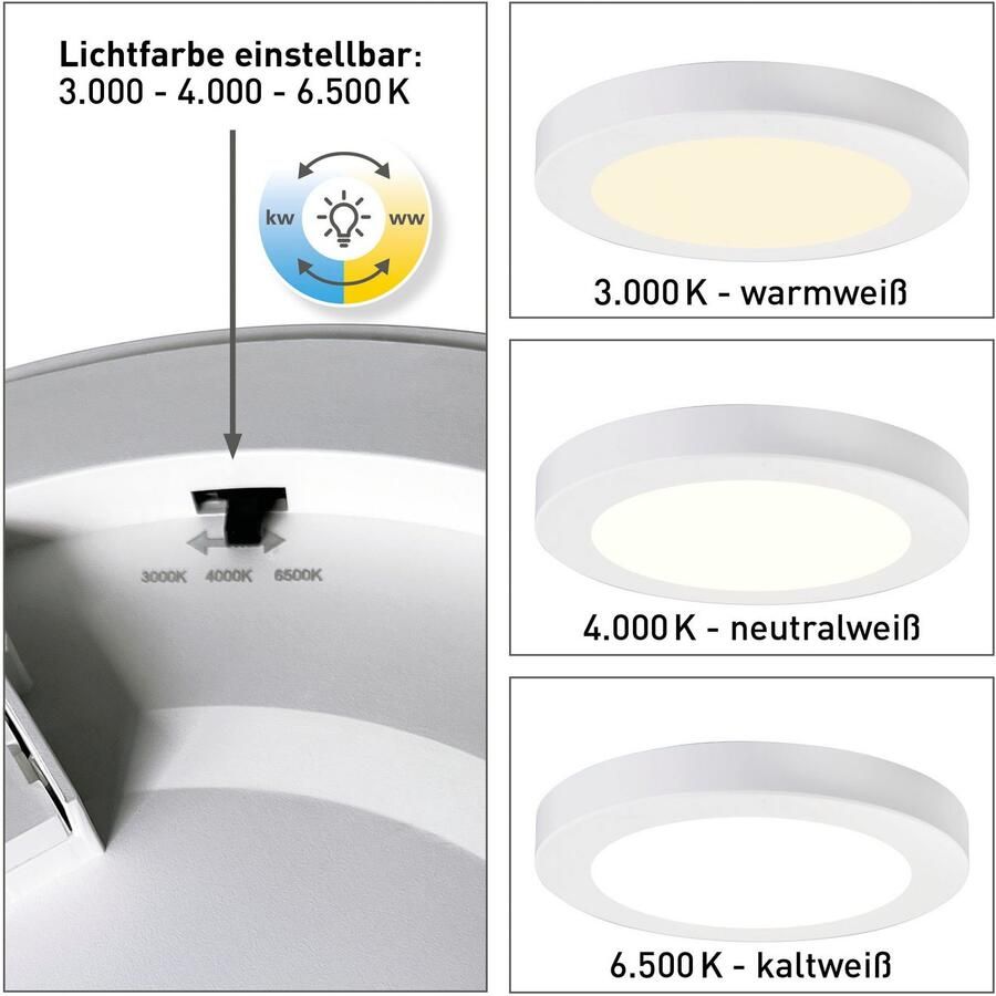 Näve Led-plafondlamp Bonus CCT-functie (via apparaat schakelaar) opbouw of flexibele installatie (1 stuk)