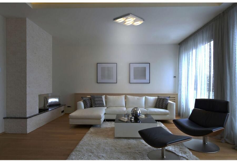 Näve Led-plafondlamp Chur met gebogen lichtbogen chroomkleurig metaal acryl (1 stuk)