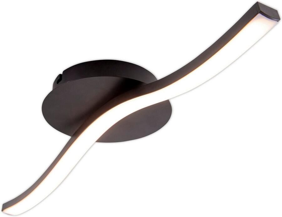 Näve Led-plafondlamp Onda Plafondlamp wandlamp warmwit L: 45 cm 6W zwart-mat IP20 (1 stuk) - Foto 2