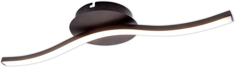 Näve Led-plafondlamp Onda Plafondlamp wandlamp warmwit L: 45 cm 6W zwart-mat IP20 (1 stuk) - Foto 4