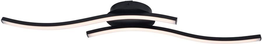 Näve Led-plafondlamp Onda Plafondlamp wandlamp warmwit L: 65 cm 12W zwart-mat IP20 (1 stuk) - Foto 6