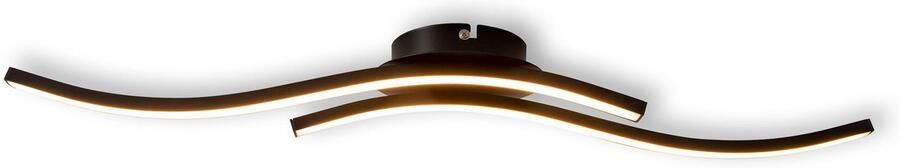 Näve Led-plafondlamp Onda Plafondlamp wandlamp warmwit L: 65 cm 12W zwart-mat IP20 (1 stuk) - Foto 5