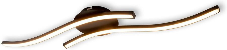 Näve Led-plafondlamp Onda Plafondlamp wandlamp warmwit L: 65 cm 12W zwart-mat IP20 (1 stuk) - Foto 4