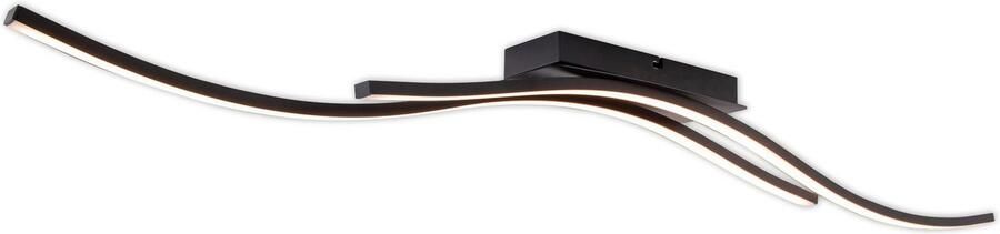 Näve Led-plafondlamp Onda Plafondlamp wandlamp warmwit L: 96 cm 24W zwart-mat IP20 (1 stuk) - Foto 4