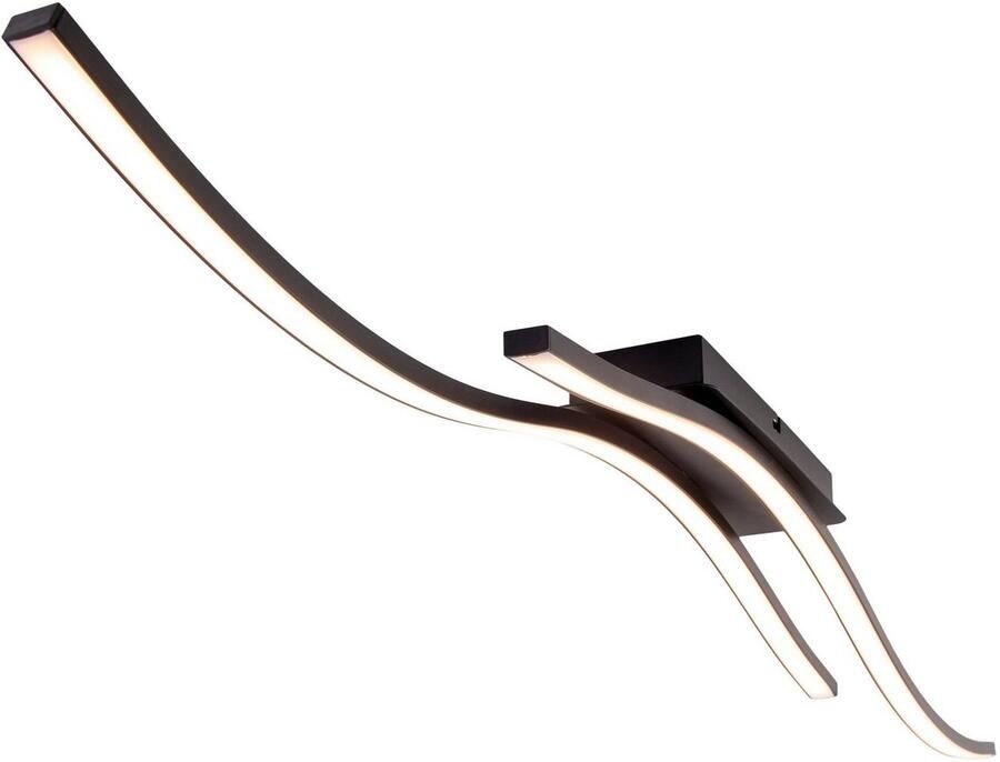 Näve Led-plafondlamp Onda Plafondlamp wandlamp warmwit L: 96 cm 24W zwart-mat IP20 (1 stuk) - Foto 2