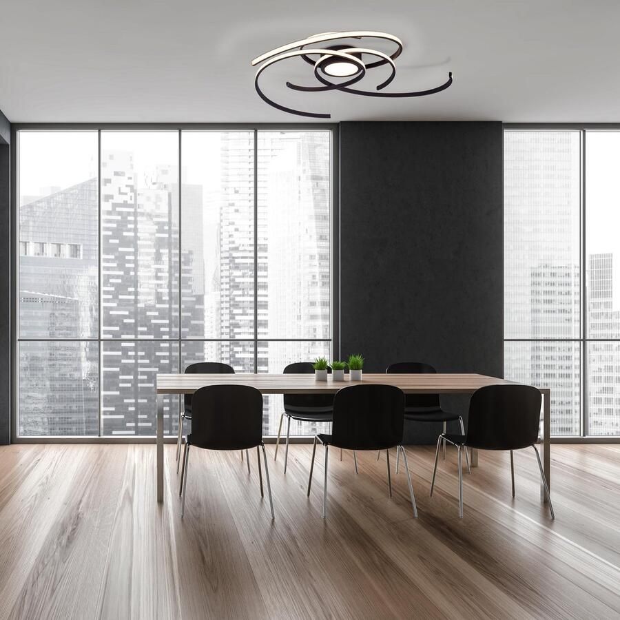 Näve Led-plafondlamp RADON zwart In 3-traps dimbaar lichtkleur warmwit diameter 75 cm (1 stuk) - Foto 2