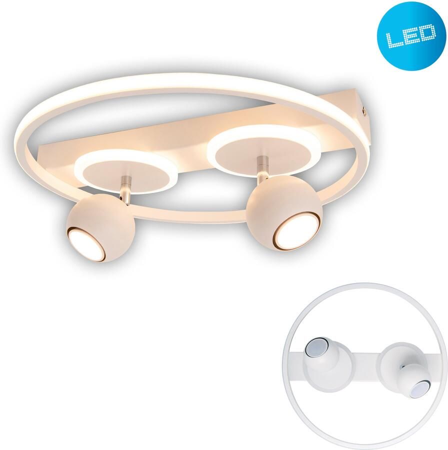 Näve Led-plafondlamp Ronda matwit 2 bolvormige beweegbare spots gu 10 led lichtringen (1 stuk) - Foto 6