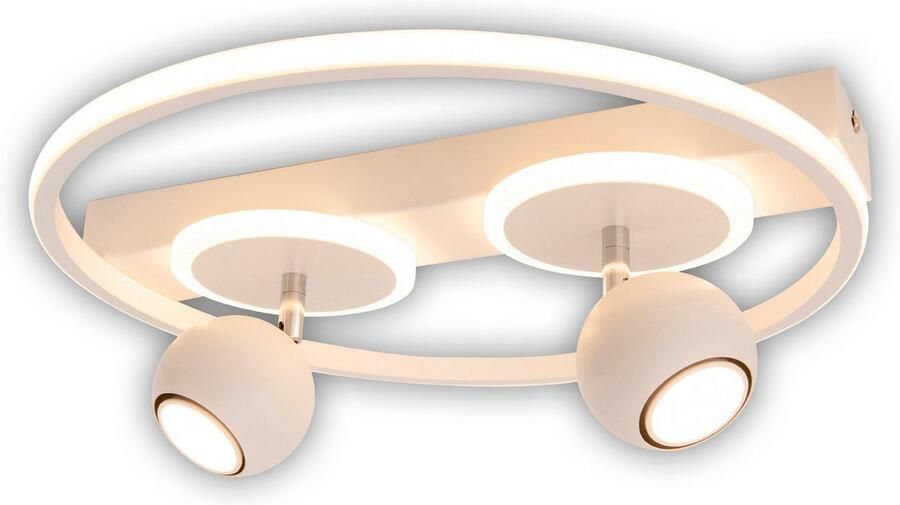 Näve Led-plafondlamp Ronda matwit 2 bolvormige beweegbare spots gu 10 led lichtringen (1 stuk) - Foto 3