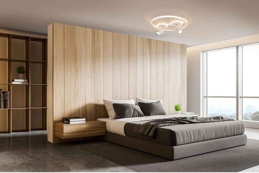 Näve Led-plafondlamp Ronda matwit 2 bolvormige beweegbare spots gu 10 led lichtringen (1 stuk) - Foto 2