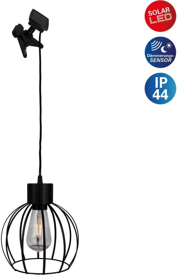 Näve Led-solarlamp Solar- hanglamp zwart "GRID" (1 stuk) - Foto 3