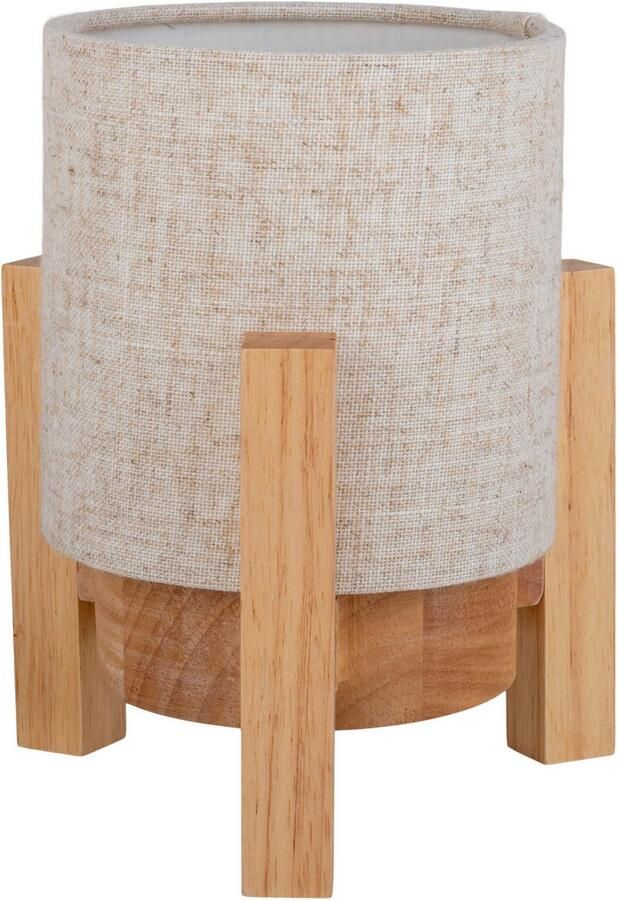 Näve Led-tafellamp Madita Accu-werking incl. USB-C-kabel houten frame textielscherm dimbaar (1 stuk) - Foto 2