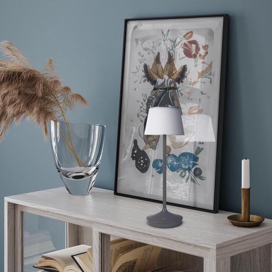 Näve Led-tafellamp Zonne-lamp acculamp "EMMI" Zonne-energie accubedrijf CCT aanraaksensor accutafellamp (1 stuk)