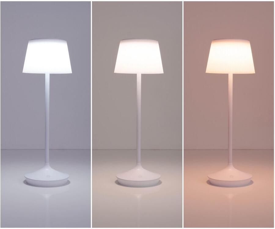 Näve Led-tafellamp Zonne-lamp acculamp "EMMI" Zonne-energie accubedrijf CCT aanraaksensor accutafellamp (1 stuk) - Foto 2