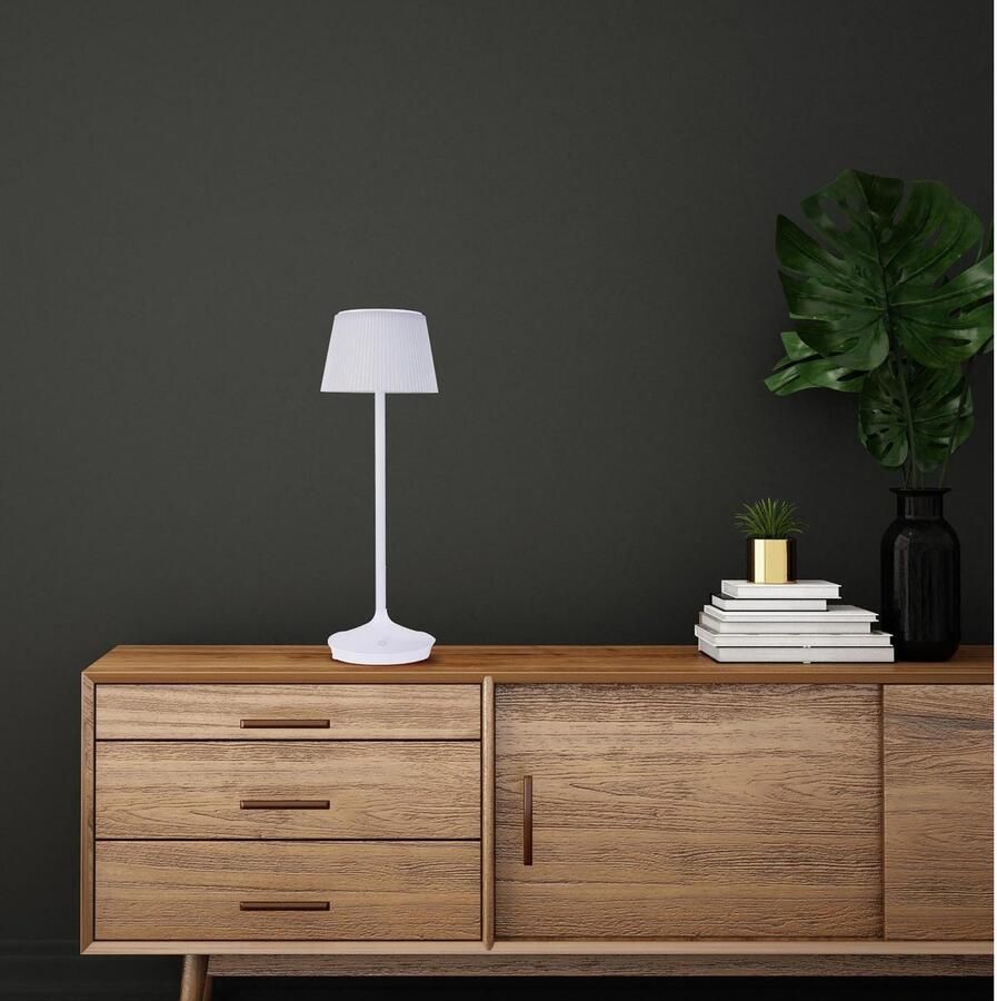 Näve Led-tafellamp Zonne-lamp acculamp "EMMI" Zonne-energie accubedrijf CCT aanraaksensor accutafellamp (1 stuk)