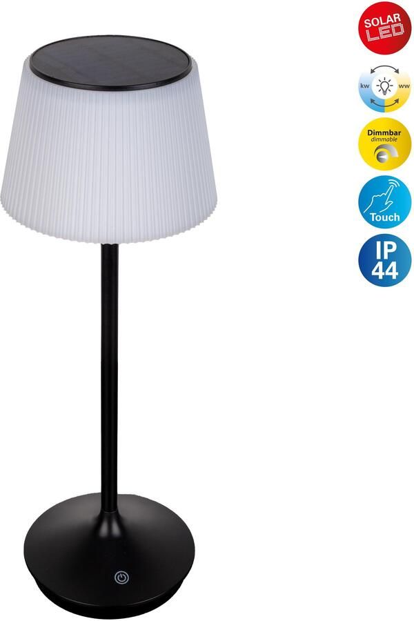 Näve Led-tafellamp Zonne-lamp acculamp "EMMI" Zonne-energie accubedrijf CCT aanraaksensor accutafellamp (1 stuk) - Foto 9