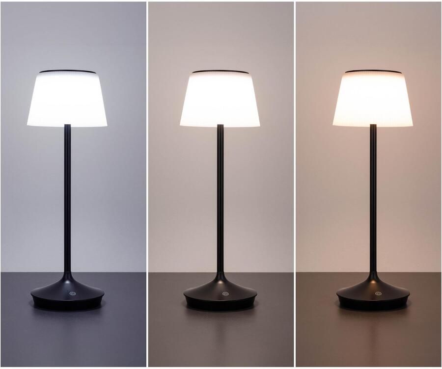 Näve Led-tafellamp Zonne-lamp acculamp "EMMI" Zonne-energie accubedrijf CCT aanraaksensor accutafellamp (1 stuk) - Foto 3