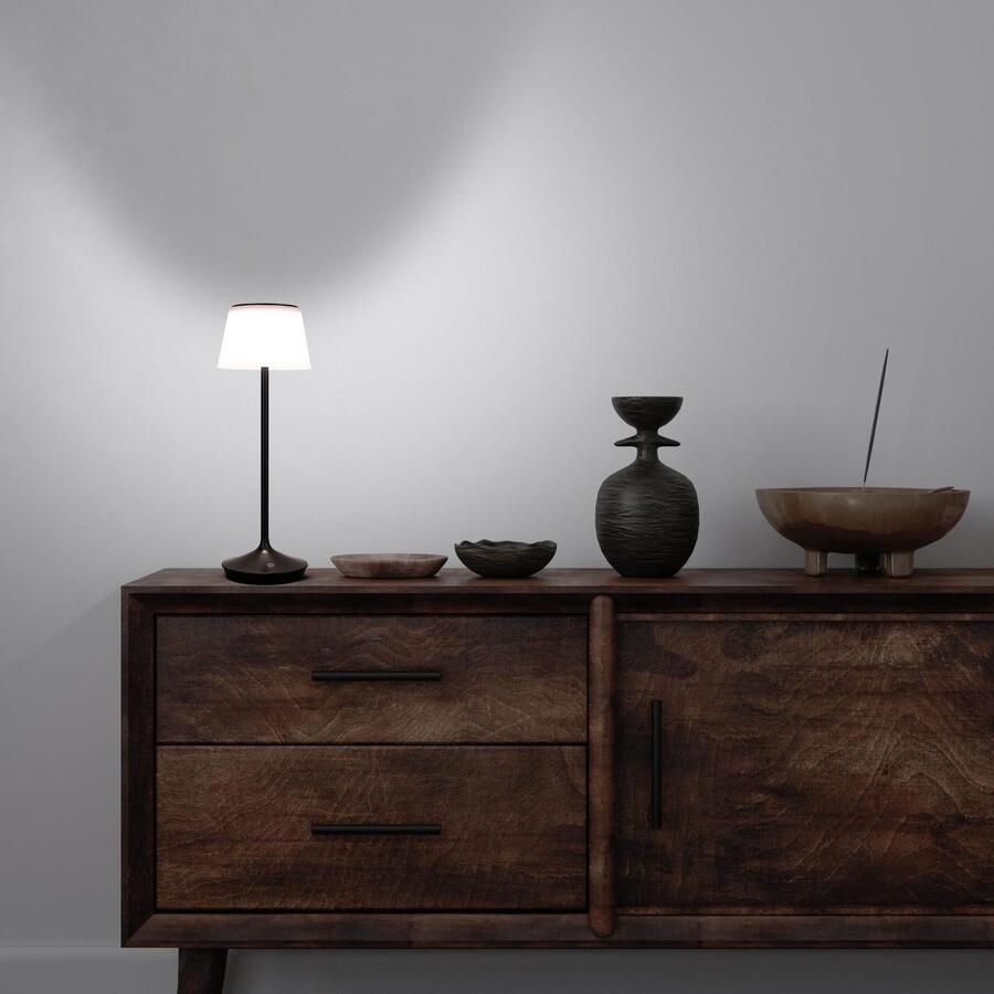 Näve Led-tafellamp Zonne-lamp acculamp "EMMI" Zonne-energie accubedrijf CCT aanraaksensor accutafellamp (1 stuk)