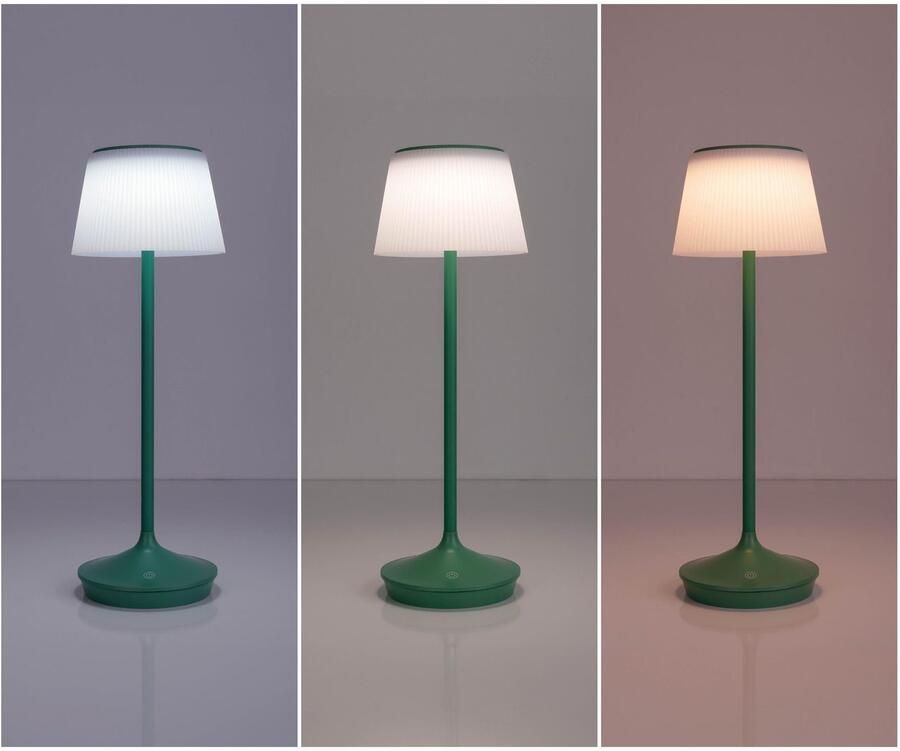 Näve Led-tafellamp Zonne-lamp acculamp "EMMI" Zonne-energie accubedrijf CCT aanraaksensor accutafellamp (1 stuk) - Foto 2