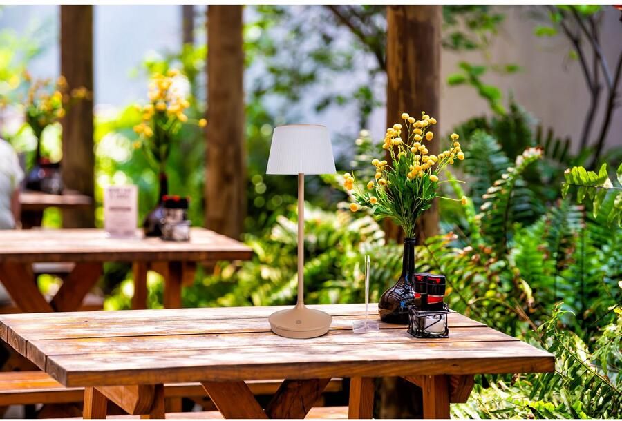 Näve Led-tafellamp Zonne-lamp acculamp "EMMI" Zonne-energie accubedrijf CCT aanraaksensor accutafellamp (1 stuk) - Foto 2