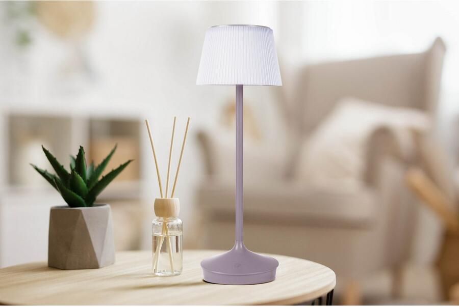 Näve Led-tafellamp Zonne-lamp acculamp "EMMI" Zonne-energie accubedrijf CCT aanraaksensor accutafellamp (1 stuk) - Foto 6