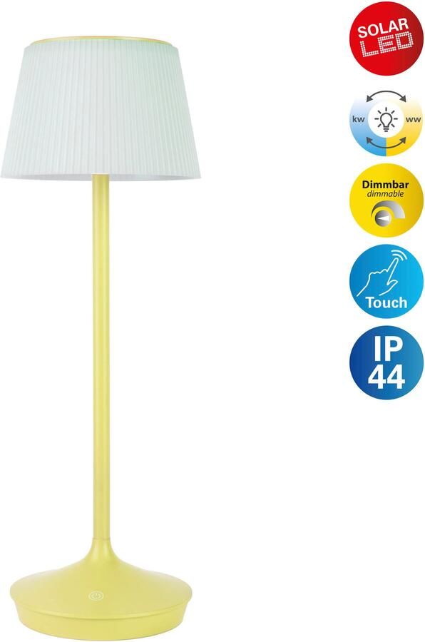 Näve Led-tafellamp Zonne-lamp acculamp "EMMI" Zonne-energie accubedrijf CCT aanraaksensor accutafellamp (1 stuk) - Foto 2
