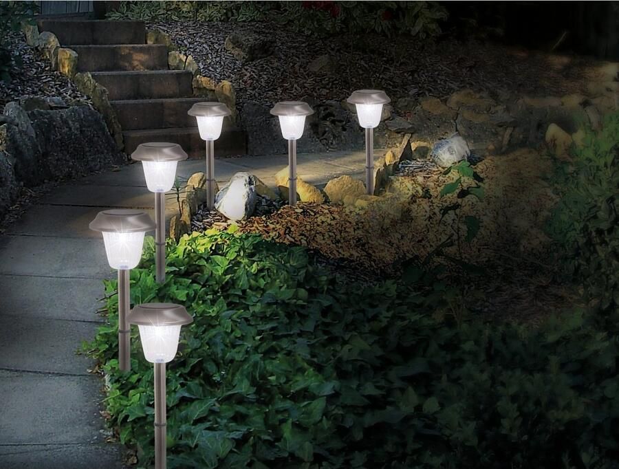 Näve Led-tuinlamp Gustav set van 6 led-buitenlampen met een grondpen (6 stuks) - Foto 3