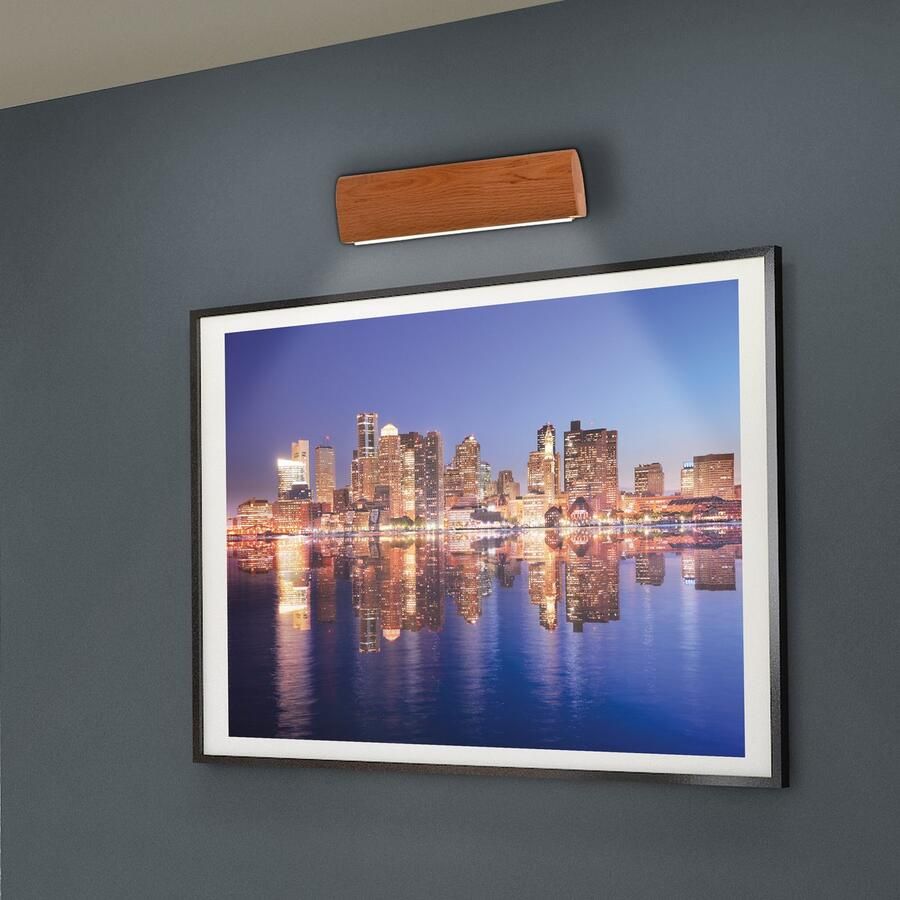 Näve Led-wandlamp Rondo Lampenkap eikenhout L: 35cm warm wit licht afgeronde vorm (1 stuk)