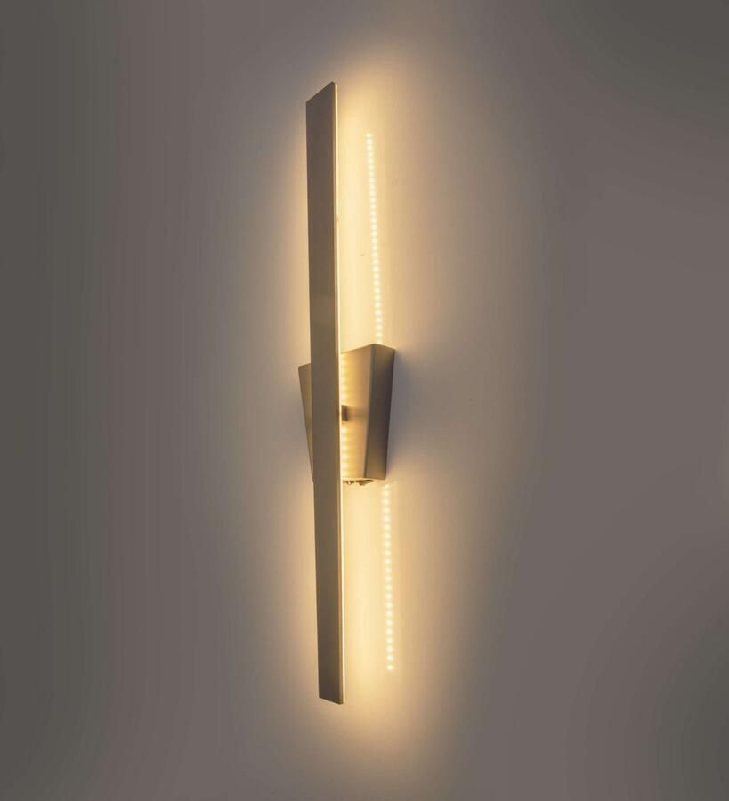 Näve Led-wandlamp Trevor nikkel-mat trapeziumvormig baldakijn incl. kantelschakelaar hoogte 62 cm (1 stuk)