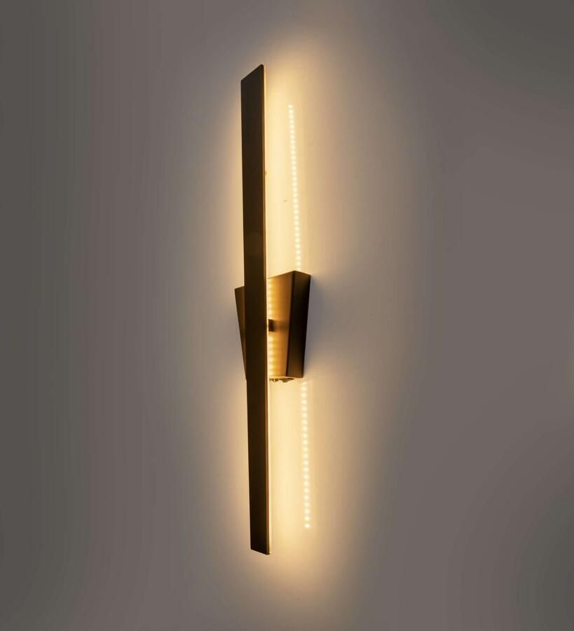 Näve Led-wandlamp Trevor zwart trapeziumvormige baldakijn incl. kantelschakelaar hoogte 62 cm (1 stuk)