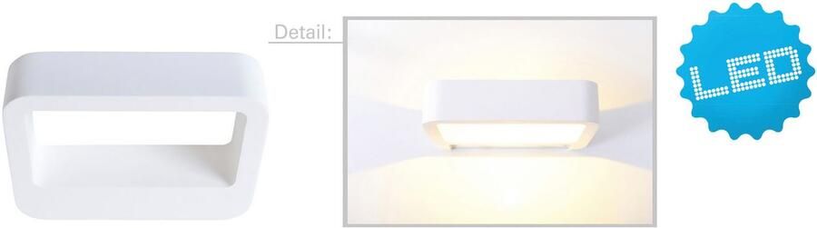 Näve Led-wandlamp Wanna incl. 1x 5w edison led l: 20cm b: 12cm h: 5cm gips wit (1 stuk) - Foto 4
