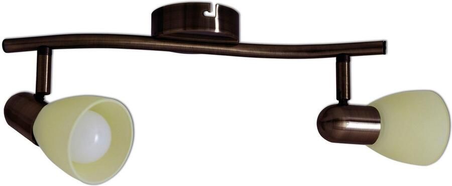 Näve Ledplafondspot voor buiten Mestre 2-arm led wand- en plafondspot e14 bruin glazen kap wit (1 stuk) - Foto 2