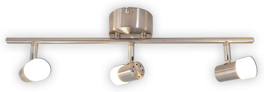Näve Ledplafondspots Malaga 3-delige led wand- en plafondspot staal blank 3xled warmwit l: 61 cm (1 stuk) - Foto 3