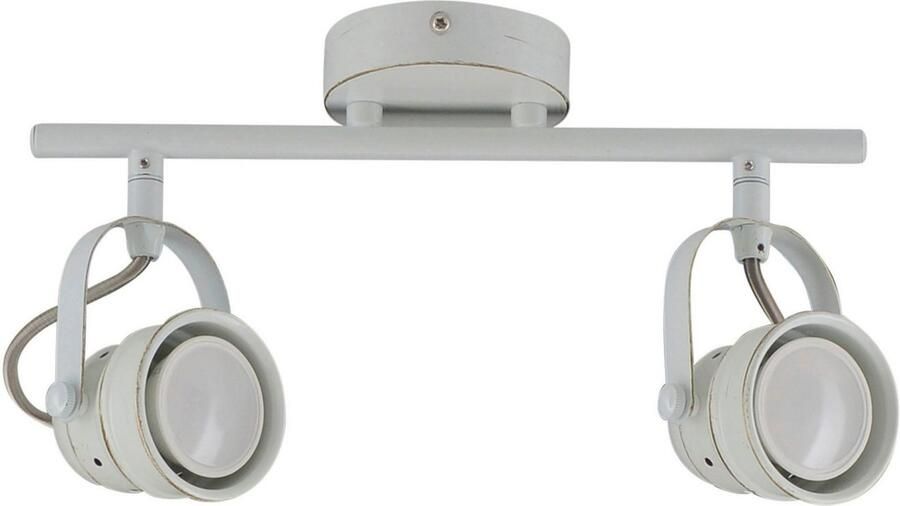 Näve Ledplafondspots Shabspo 2-arm plafondspot incl. 2x gu10 led lichtbronnen metaal wit-antiek (1 stuk) - Foto 4