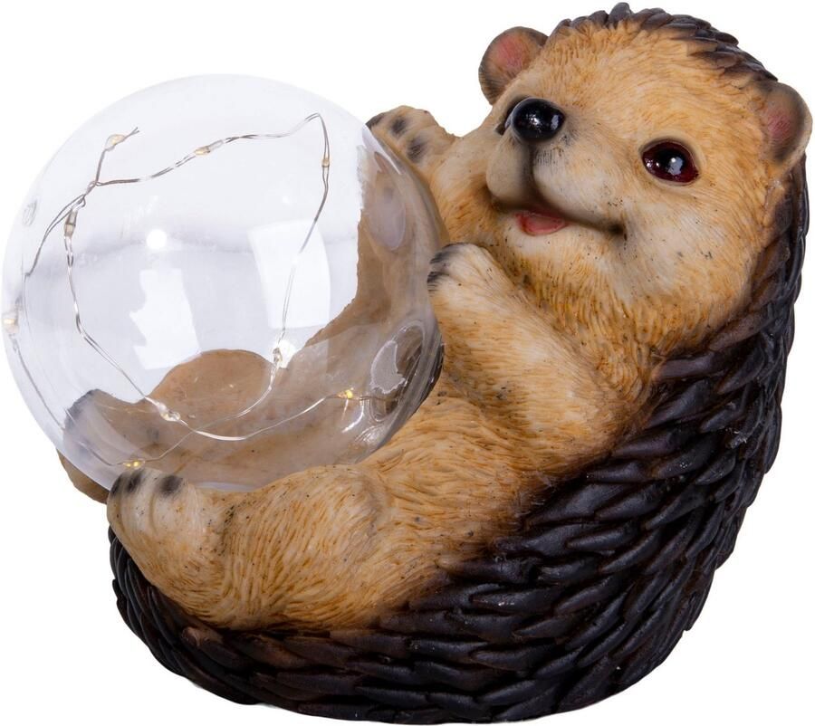 Näve Ledsolarlamp Egel leuke egel met verlichte bol in bruin beige warmwit licht (1 stuk) - Foto 2