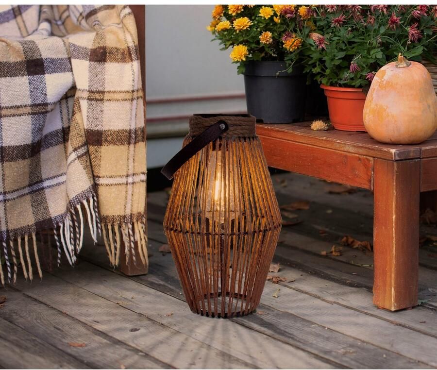 Näve Ledsolarlamp Korbinian Snoerbekleding inclusief gloeilamp met led warmwit licht handvat (1 stuk) - Foto 2