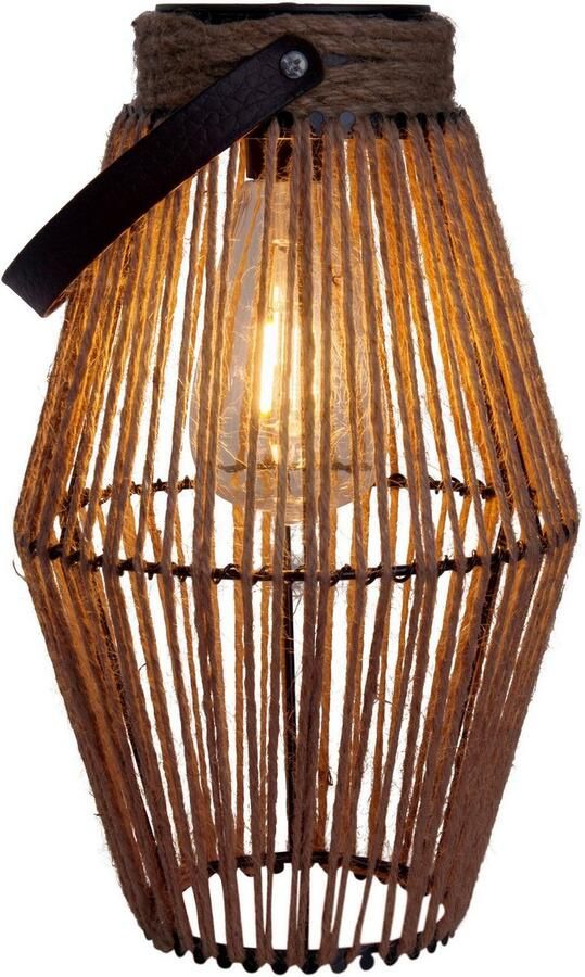 Näve Ledsolarlamp Korbinian Snoerbekleding inclusief gloeilamp met led warmwit licht handvat (1 stuk) - Foto 2