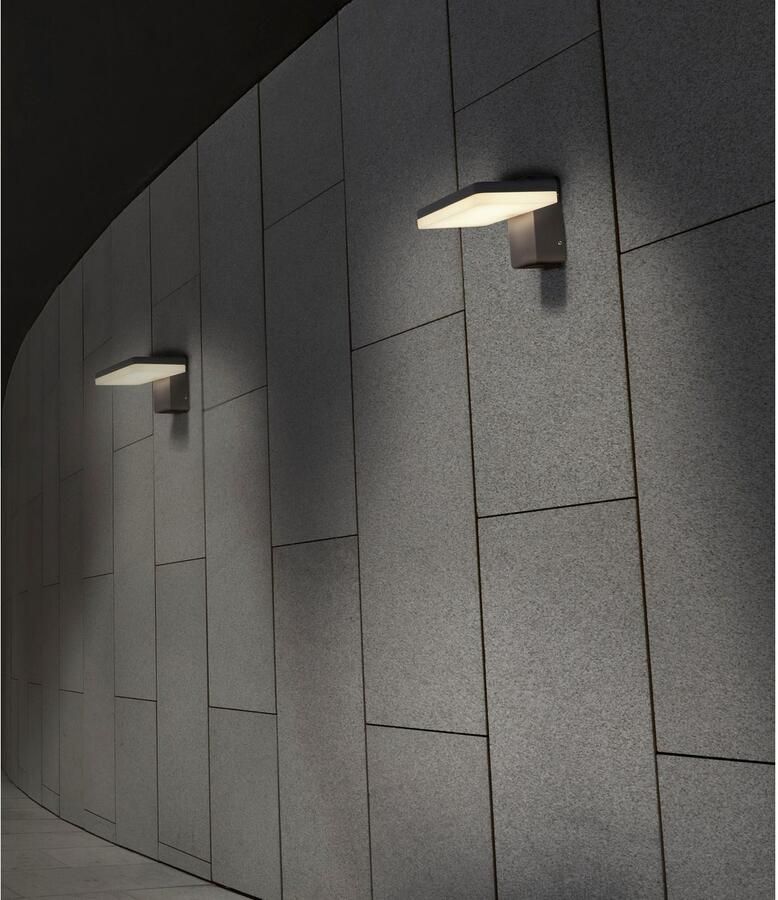 Näve Ledwandlamp voor buiten Clair Wandlamp terras antraciet hoogte: 11 cm led warmwit (1 stuk)