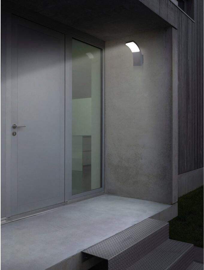 Näve Ledwandlamp voor buiten Orbis Wandlamp terras antraciet hoogte: 19 8 cm led warmwit (1 stuk)