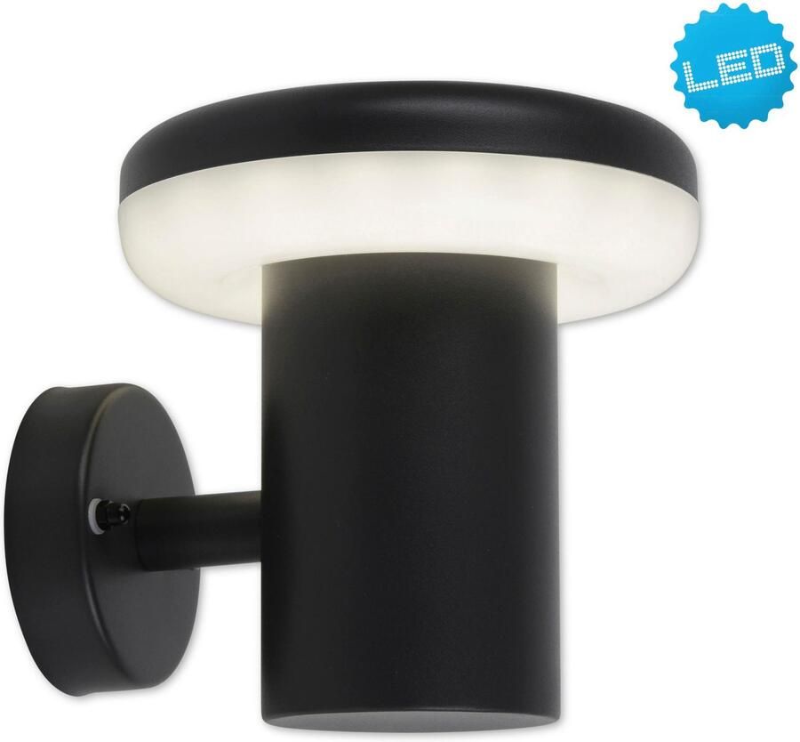 Näve Ledwandlamp voor buiten Paddenstoel Wandlamp terras antraciet hoogte: 15 cm led warmwit (1 stuk)