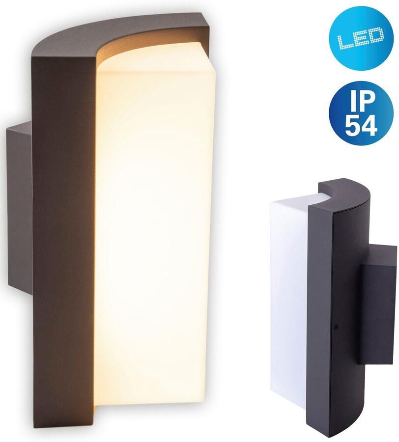 Näve Ledwandlamp voor buiten Rico Wandlamp terras antraciet hoogte: 14 8 cm led warmwit (1 stuk) - Foto 3